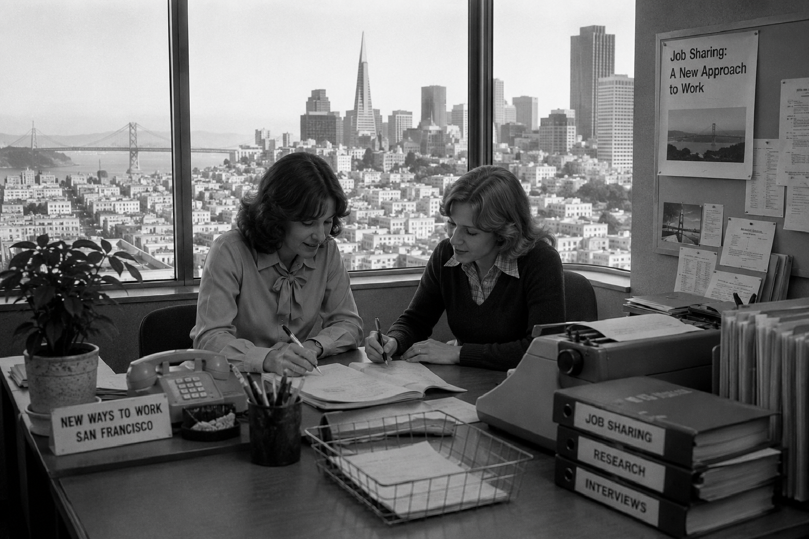 Büroszene in den USA, 1970er Jahre